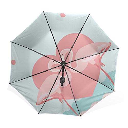 Isaoa Automatique Voyage Parapluie Pliable Compact Parapluie couronné Grue Couple Coupe-Vent Ultra léger Protection UV Parapluie pour Homme ou Femme