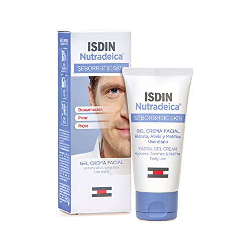 ISDIN Nutradeica - Gel-crema facial indicado para el tratamiento del exceso de sebo, descamación, picor y eritema de la piel seborreica facial, 50 ml