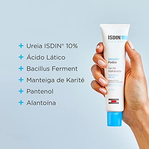 ISDIN Ureadin Podos Gel Oil Hidratante, Crema Para la Hidratacion y Eliminación de Durezas en los Pies, 75ml