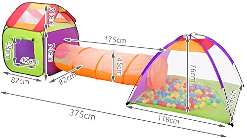 ISO TRADE Tienda de campaña para niños 3 en 1 - iglú con túnel + Pelotas #2881