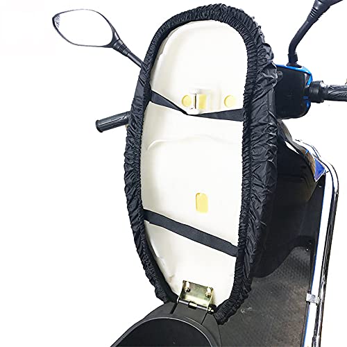 iSpchen Funda de Asiento de Motocicleta, Protector de Funda de Cojín de Polvo Impermeable Con Banda Elástica y Protección de Bucle de Gancho Para Asiento de Scooter de Motocicleta