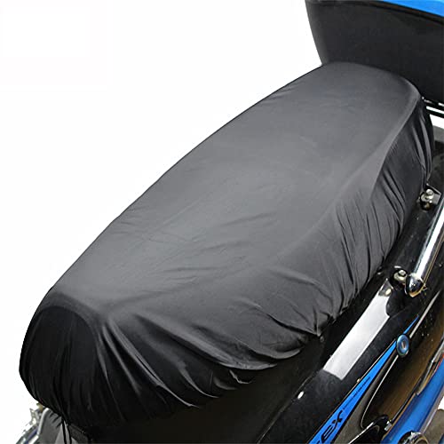 iSpchen Funda de Asiento de Motocicleta, Protector de Funda de Cojín de Polvo Impermeable Con Banda Elástica y Protección de Bucle de Gancho Para Asiento de Scooter de Motocicleta