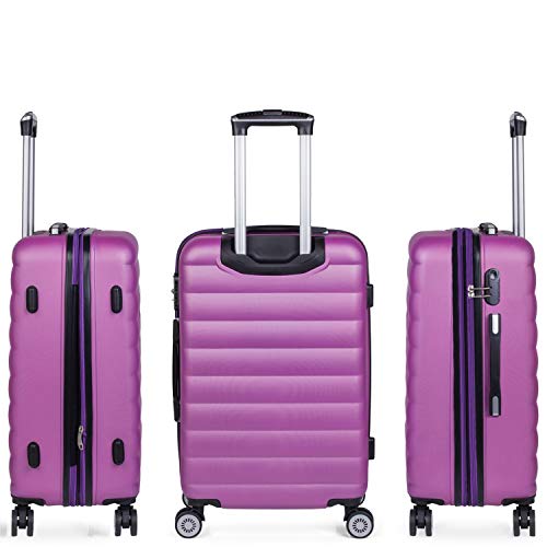 ITACA - Maleta de Viaje rígida 4 Ruedas Mediana Trolley 65 cm de ABS. Dura Extensible Cómoda Práctica y Ligera. Calidad Marca y Precio. Estudiante y Profesional. 71260, Color Morado