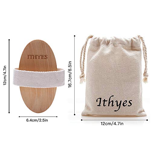 IthyesIthyes - Cepillo exfoliante para el cuerpo, cepillo de cerdas naturales para eliminar las toxinas de la piel muerta, mejora las funciones linfáticas, exfolia