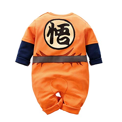 IURNXB Mono para bebé recién Nacido Manga diseño de Dibujos Animados para niños y niñas, Naranja, 1-3 Meses (Talla del Fabricante: 59)