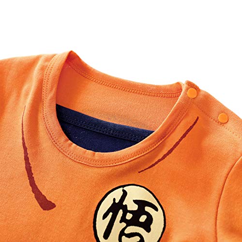 IURNXB Mono para bebé recién Nacido Manga diseño de Dibujos Animados para niños y niñas, Naranja, 1-3 Meses (Talla del Fabricante: 59)