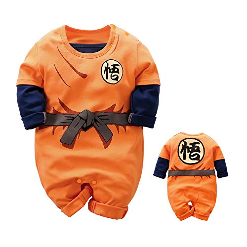 IURNXB Mono para bebé recién Nacido Manga diseño de Dibujos Animados para niños y niñas, Naranja, 1-3 Meses (Talla del Fabricante: 59)