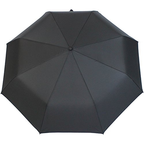 iX-brella - Paraguas XXL para hombre de 121 cm con mango de madera auténtica y apertura automática., Negro (Negro) - .