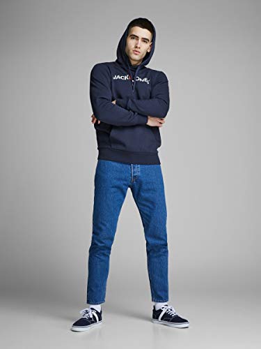 Jack & Jones Jjecorp Logo Sweat Hood Noos Sudadera, Azul (Navy Blazer Detail: Reg Fit), X-Large para Hombre