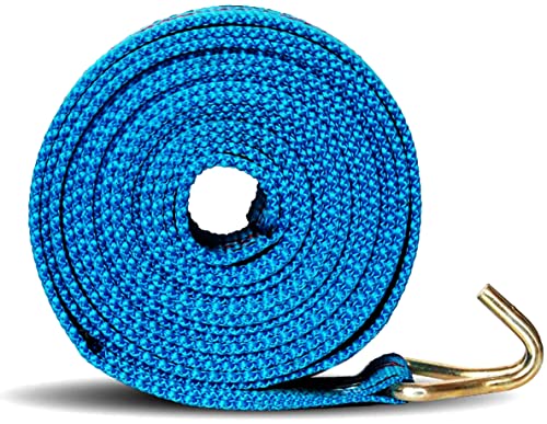 JAKAGO Correa de amarre 4 x 800 kg 5 m Tensor de carraca Cinchas correa trinquete con gancho Pulpos para baca Eslingas con carraca 25 mm（azul）