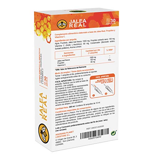 Jalea real con propóleo para mayor energía y vitalidad - Jalea con própolis y vitamina C para reforzar nuestro sistema inmune (limon)