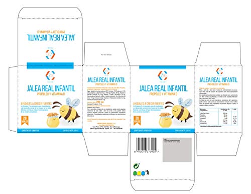 Jalea Real Niños 20 Viales| Jalea Real Infantil con Propoleo + Vitamina C + Vitamina D3+ Zinc| Aporta Energía y Vitalidad| Aumenta las Defensas| Z90