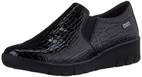 Jana 100% comfort 8-8-24702-25, Mocasín Mujer, Serpiente Negra, 38 EU