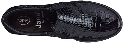 Jana 100% comfort 8-8-24702-25, Mocasín Mujer, Serpiente Negra, 38 EU