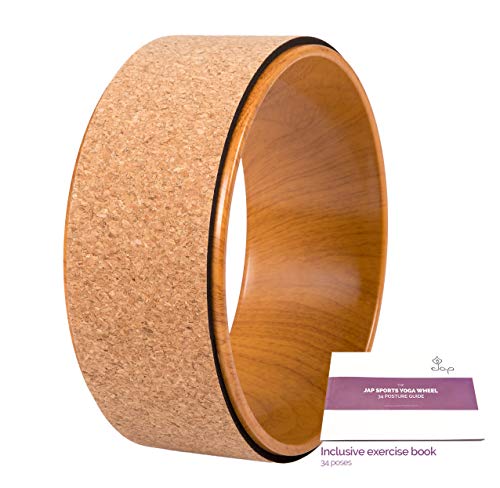 JAP Sports - Rueda de Yoga – Yoga Wheel - [Serie Pro] La Rueda Dharma Yoga Propor Strongest & Most Comfortable, Accesorio Estirar y Mejorar los Pliegues, 33 x 13 cm - Madera