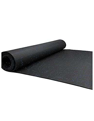 Jardin202 - Esterilla de Ejercicio y Fitness Especial para Gimnasios | Sport Premium | Moteado Azul | Base Negra | 1'25m (Ancho) x 7m (Largo) (4mm de Altura)