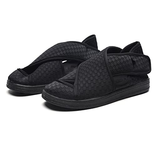 JCJNSL Sandalias para Diabéticos con Cierre Ajustable Calzado Ortopédico Extra Ancho Suela De Goma Antideslizante para Pies Artríticos Hinchados Hallux Valgus,Negro,40