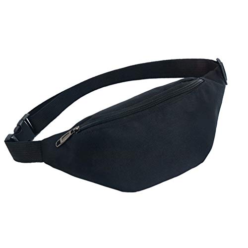 JEANS DREAM Riñonera Bum Bag cinturón Ajustable Individual Hombro para Senderismo Casual Bicicleta táctica Multiusos, Negro