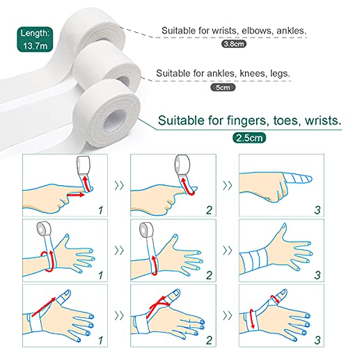 JEEZAO 2.5cm Cinta Adhesiva Deportiva,Impermeable Kinesiología Tape,Vendaje Neuromuscular Cohesivas para Alivio Dolor Mmuscular y Junta Fija