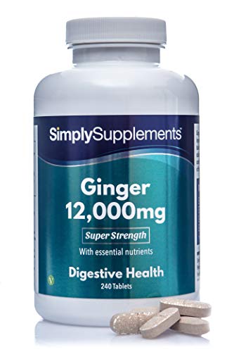 Jengibre 12000mg | Extra Fuerte - ¡Bote para 8 meses! - Apto para veganos - 240 Comprimidos - SimplySupplements