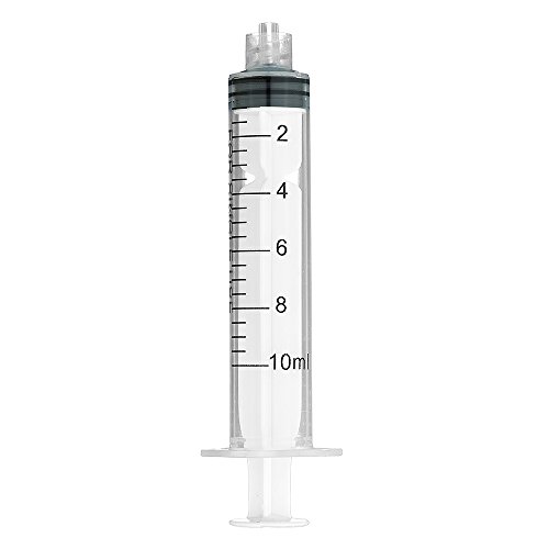 Jeringa de 10 ml con 18 G, 2,5 cm, agujas que se pueden rellenar con extremo romo y tapas de almacenamiento (luer-lock).