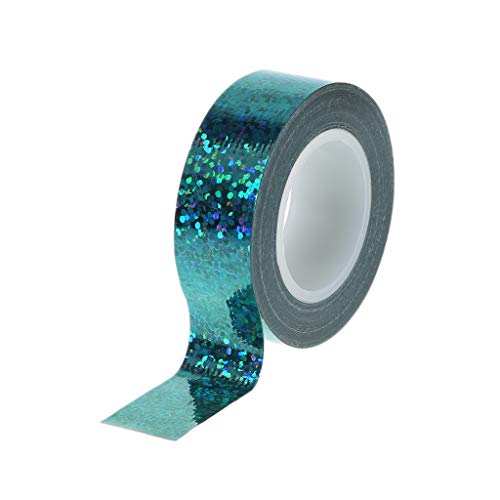 JERKKY Gimnasia rítmica Adorno de Cinta con Brillo holográfico Stick Stick Accesorio Azul