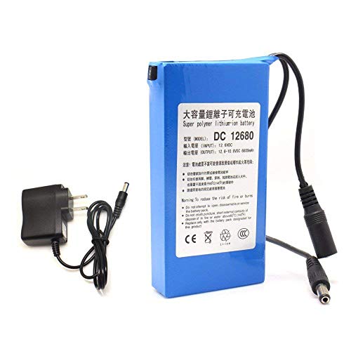 JIAN YA NA DC12680 Batería recargable portátil 6800mAh 12V para cámaras videocámaras