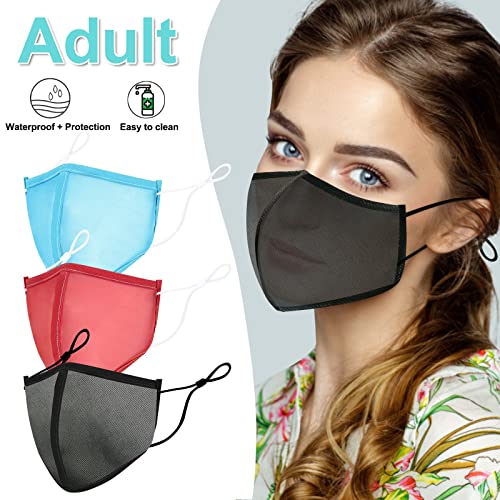 JINGYUA 3 mascarillas de malla transpirable con diseño de hilo de malla para la boca, lavables, para niños, adolescentes y adultos, Adultos., Talla única