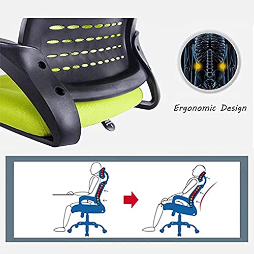 JJ-SHOP Silla giratoria ergonómica, Mesa y Silla Ajustables, Silla para computadora en casa, reposacabezas de elevación Inteligente, función de inclinación del Respaldo Curvo, Negro