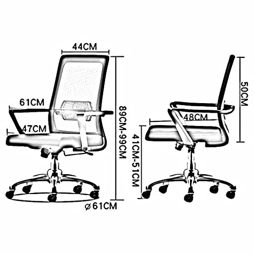 JJ-SHOP Silla giratoria para computadora Silla de Trabajo Personal Soporte Lumbar Función de inclinación Muebles de Oficina en casa de Altura Ajustable (Naranja)