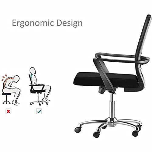 JJ-SHOP Silla giratoria para computadora Silla de Trabajo Personal Soporte Lumbar Función de inclinación Muebles de Oficina en casa de Altura Ajustable (Naranja)