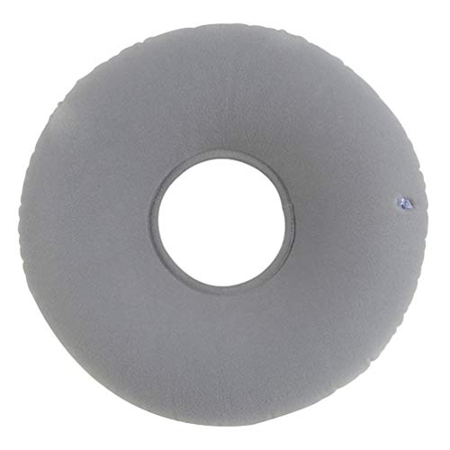 JJDD'G Cojín Antiescaras Redondo, Cojín Inflable Plegable Ortopédico, Almohada Suave Soporte Lumbar para Hemorroides, Embarazo, Dolor en la Rabadilla, Próstata y Llagas,Gris