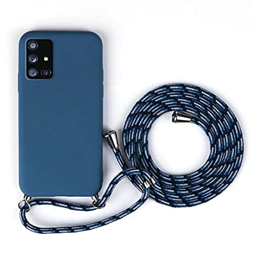 JMstore Funda Compatible con Xiaomi Mi 9 Lite/Mi A3 Lite/Mi CC9 Silicona Líquida con Colgante/Cadena.Protectora ponible Cordón Cruzado Correa Cuello Cordón