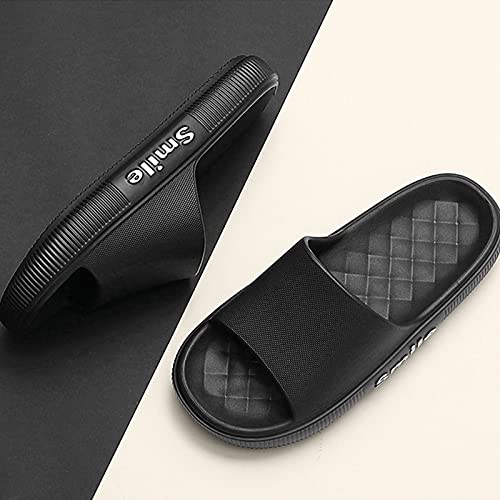 Jodimitty Chanclas de baño unisex para hombre y mujer, zapatillas de estar por casa, para verano, antideslizantes, para interior y exterior, piscina, gimnasio, masaje, color negro, 44/45 UE