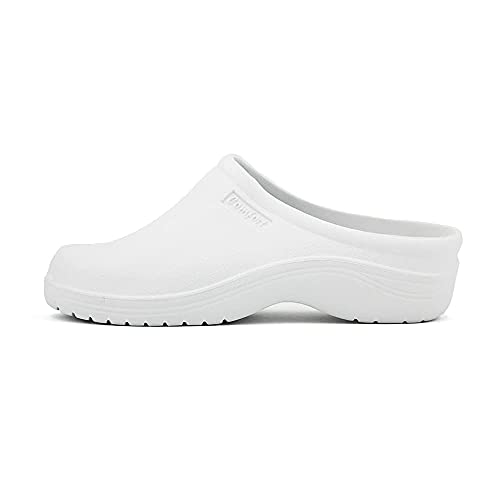 JOMIX Zapatillas sanitarias para hombre y mujer, ortopédicas, unisex, de goma EVA antideslizante, sanitarias, 02 blanco, 38 EU