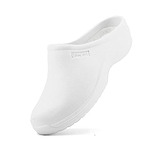 JOMIX Zapatillas sanitarias para hombre y mujer, ortopédicas, unisex, de goma EVA antideslizante, sanitarias, 02 blanco, 38 EU