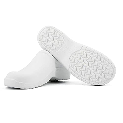 JOMIX Zapatillas sanitarias para hombre y mujer, ortopédicas, unisex, de goma EVA antideslizante, sanitarias, 02 blanco, 39 EU