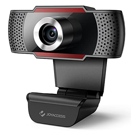 JOYACCESS Webcam PC con Micrófono, Web Cámara 1080P, Negro y Rojo, Vista Gran Angular de 105º para Transmisión en Streaming, Conferencias en Zoom, Youtube, Skype, Compatible con Windows, Mac