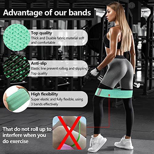 JOYSPACE Bandas Elasticas Musculacion Antideslizantes Bandas de Resistencia con 3 Niveles Cintas Elasticas Fitness para Piernas Glúteos Yoga Pilates Crossfit, Mujer y Hombre