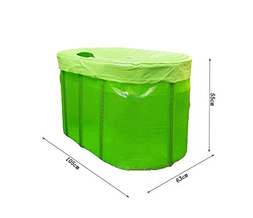 JRCOZZL Bañera Plegable, Portátil Bañera de Adultos el plastico Baño Barril Piscina para niños (Color : Green)