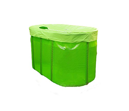 JRCOZZL Bañera Plegable, Portátil Bañera de Adultos el plastico Baño Barril Piscina para niños (Color : Green)