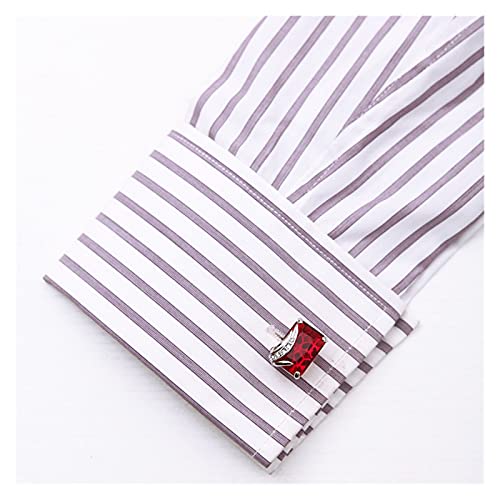 JSJJARD Gemelos Joyería Camisa Gemelos for Hombre de Boda Masculina Botones Botones Perforados Rojos Puertos Piernos Invitados