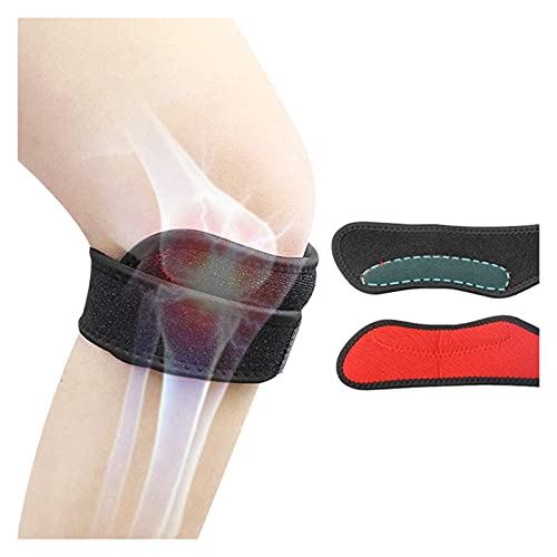 Jsmhh 2 unids Patella Rodilla Correa de rodilla Banda de la rodilla Correr Rodilla Rodilleras Para Puentes de Baloncesto Rodilla Voleibol Tendinitis Artritis (Color : Noir, Size : 40.5x6.5cm)