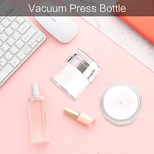 Jubaopen 3PCS Dispensador Bomba Contenedor de Cosmeticos Contenedor de Maquillaje Botella de Viaje Recargable Botes Maquillaje Dispensador Bomba Vacio 50g para Crema Serum Viaje (6.1 * 6.1 * 7.5cm)