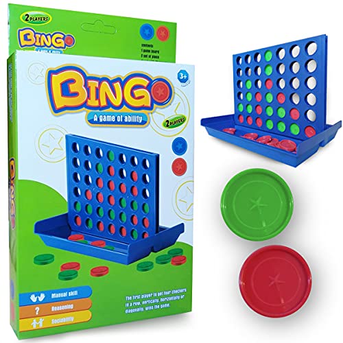 Juego Conecta 4, Cuatro en Raya, Clásico Juego 4 en Raya, Juego de Mesa Clasico 4 en Linea, Juego de Mesa Barato y Formato Compacto, Juego Conecta 4 Viaje, Ideal para niños y Mayores.