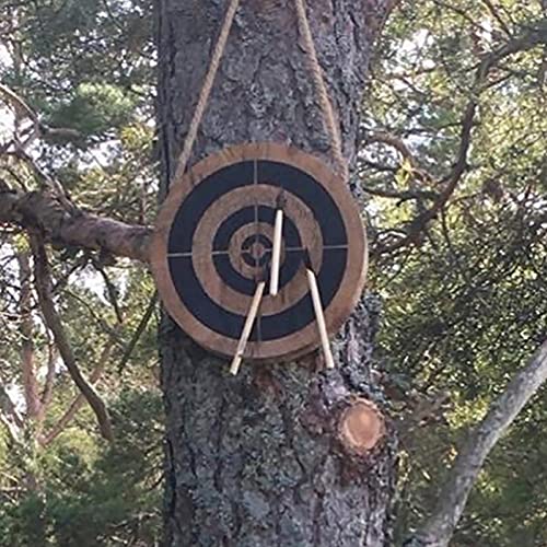 Juego de 3 hachas vikingas pequeñas, juego de lanzamiento de hachas con placa de objetivo de madera, juego de dardos de dardos, juegos de jardín de madera para adultos, práctica de tiro al aire libre