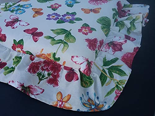 Juego de 4 Cojines para sillas de Cocina,Almohadillas para sillas - Relleno Multicapa - con Volante - con Cremallera - con Lazos - Tejido 100% algodón Pesado - Medidas 39 x 39 x 6 cm