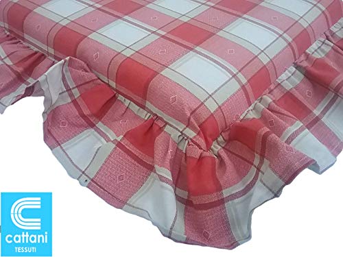 Juego de 4 Cojines para sillas de Cocina,Almohadillas para sillas Relleno Multicapa, con Volante, con Cremallera, con Lazos, Tejido 100% algodón Pesado, Medidas 39 x 39 x 5 cm, Color rojo