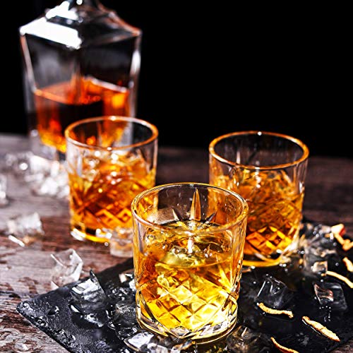 Juego de 4 Vasos de Whisky de Cristal de 300 ml - con Caja de Regalo - Vaso de Whiskey para Regalar