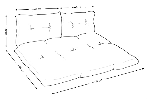 Juego de cojines para banco de jardín, cojines para silla, cojines de respaldo, cojines de asiento para banco de jardín europeo, 80 x 120 cm + 2 x 40 x 60 cm 02
